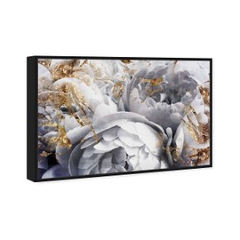 Floral and Botanical Framed Wall Art Canvas Prints 'Her Peony Garden' Florals