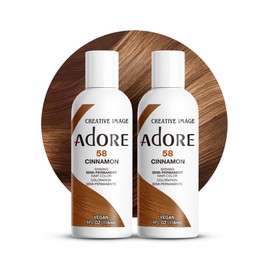 Adore Semi Permanent Hair Color - Vegan and Cruelty-Free Brown Hair Dye - 4 Fl Oz - 058 Cinnamon (Pack of 2)