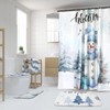 Teenyyou 4 Pcs Christmas Shower Curtains Set with Non Slip