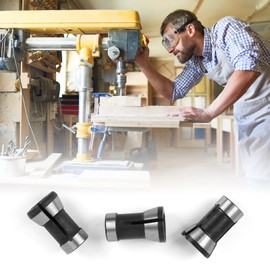 6 Pieces Collet Adapter, Steel Router Collet 6mm 6.35mm 8mm Chuck Milling Machine Adapter Black Router Bit Collet for Woodworking Trimming Engraving Machine