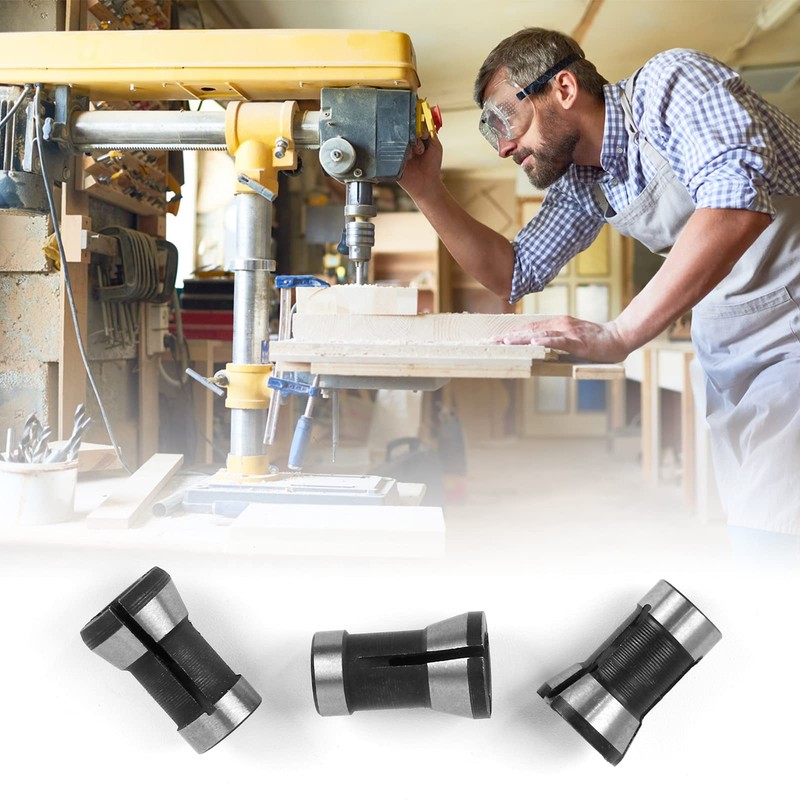 6 Pieces Collet Adapter, Steel Router Collet 6mm 6.35mm 8mm