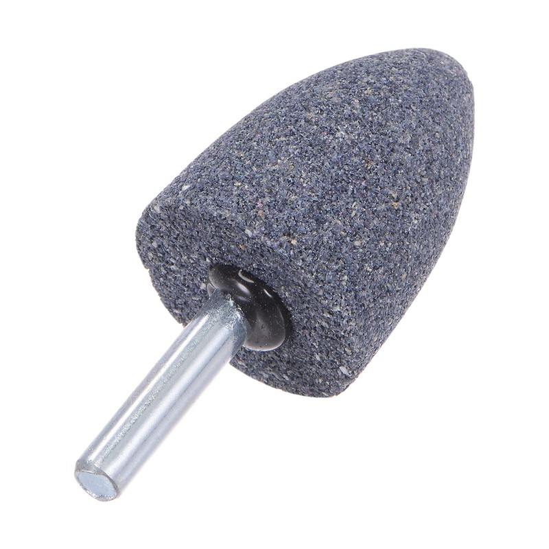 sourcing map Abrasive Mounted Stone 1/4" Shank 1.18" Dia Conical