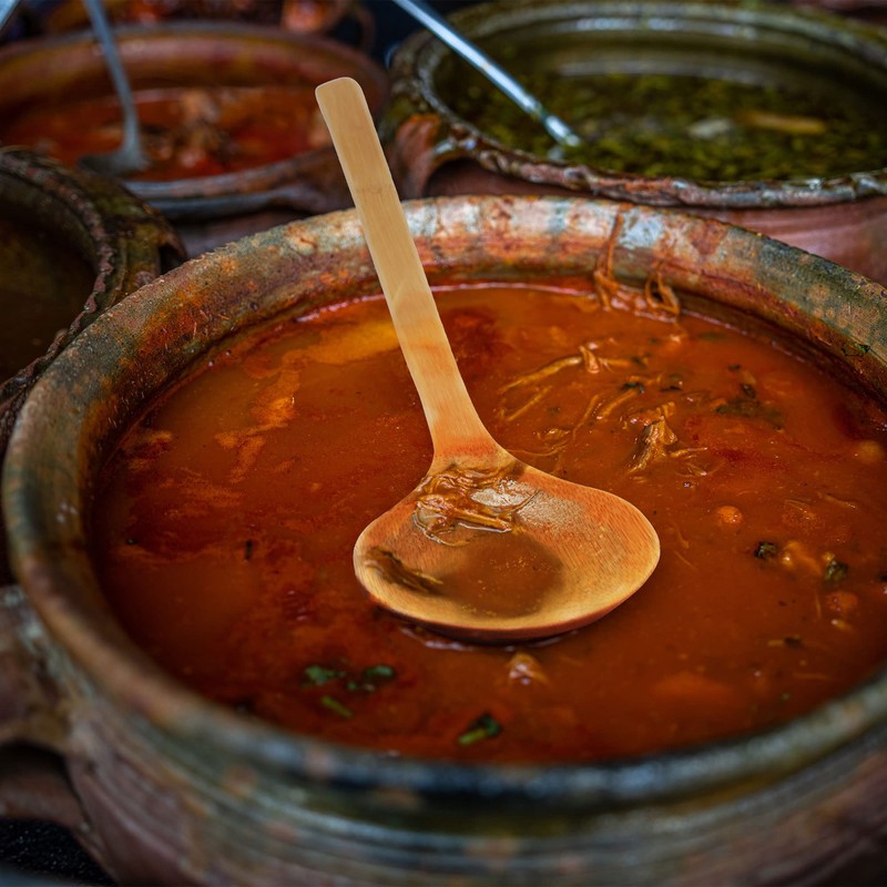 Bamboo Serving/Cooking Utensils - B6 - Wide Self Draining Spoon