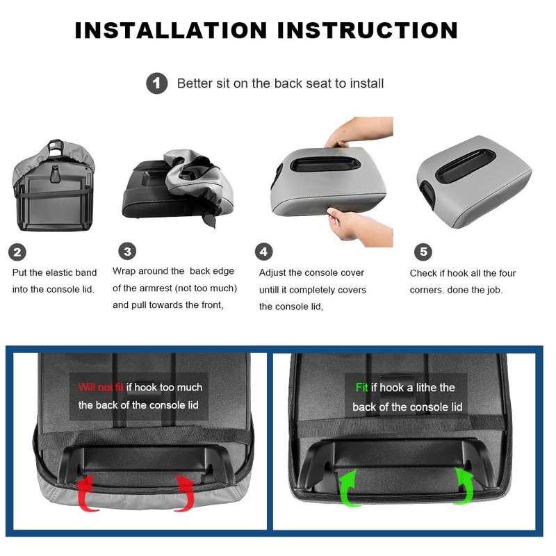 DEYTOP Center Console Cover for Chevy Silverado & Sierra 2014-2018