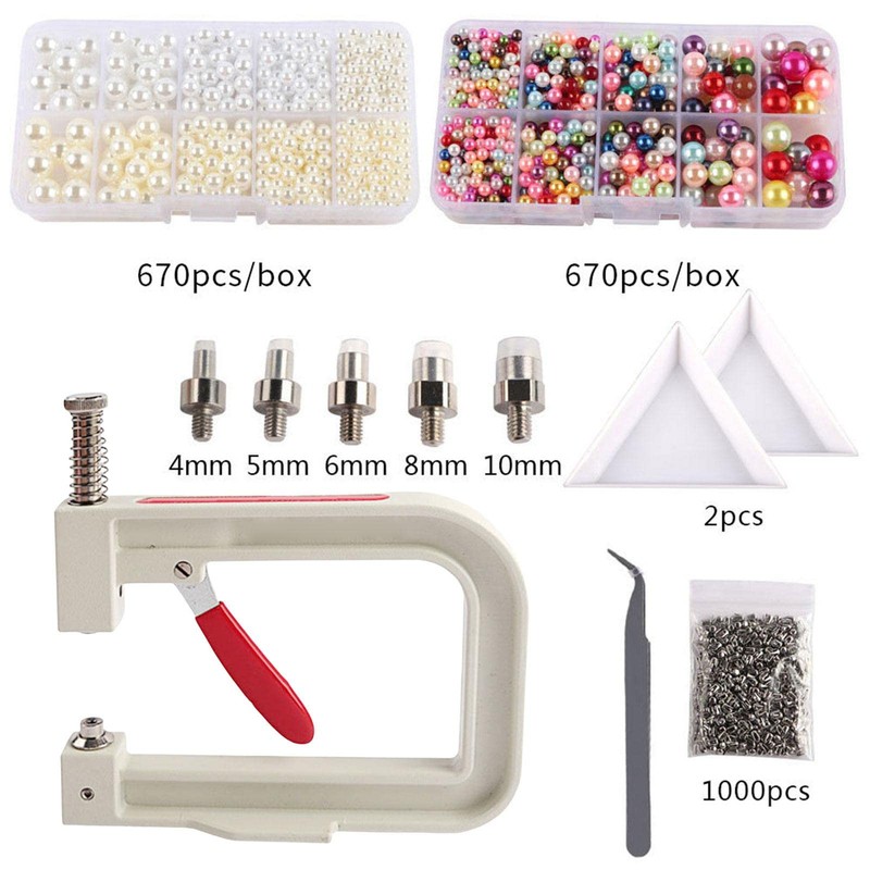 amleso Pearl Setting Machine Hand Press Pearl Setting Tool Bead