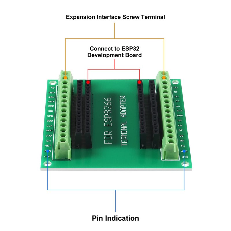 3Pcs ESP8266 Breakout Board GPIO 1 into 2 Terminal Screw