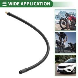 Motoforti Universeller Reifenfüller-Verlängerungsschlauch Luftkompressor Verlängerungsschlauchadapter 14,17 Zoll M8x0,8 10mm OD Strapazierfähiger Gummischlauch Schwarzer Verbinder