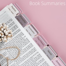 UPAFEXXI-Laminated Bible Tabs with Book Summaries(Gold Foil Embossed Lettering), Bible Tabs for Women and Men, Reposition Large Print Stickers, Easy to Read, 80Chapters Labels for Easy Navigation