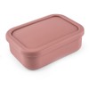Silicone Bento Lunch Box Portable Reusable 3 Compartment Microwaveable Bento