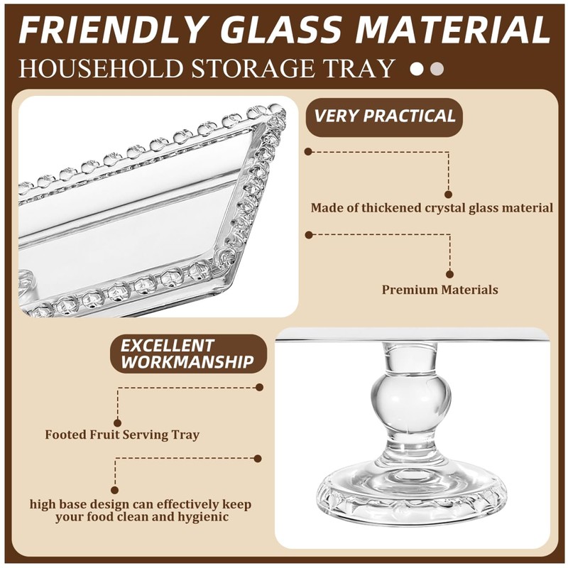 Luxshiny Footed Fruit Serving Tray: 11.7" European Style Dessert Display