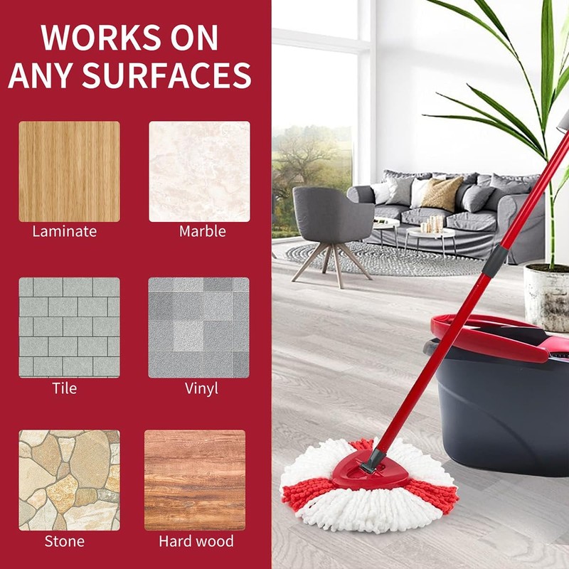 4 Pcs Spin Mop Replacement Head, Triangular Mop Heads with