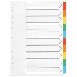 A4 Mylar Divider 10-Part Multi-Color WX01526