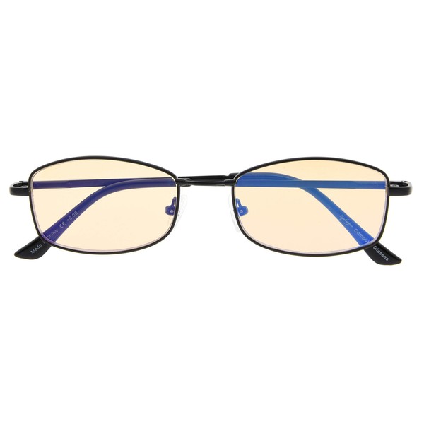 CessBlu UV Blue Light Filter Glasses Bendable Bridge Computer Eyeglasses Women Reading(Black)+1.25