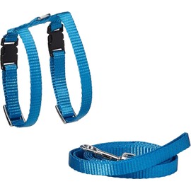Marshall Pet Products Ferret Harness & Lead - Adjustable and Durable Teal Blue Harness with Matching Leash, Comfortable Fit for Safe Outdoor Adventures (Pack of 2)