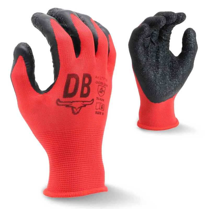 Durabull Latex Coated Work Gloves - Heavy Duty Protective Gloves