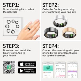 Anillos de salud inteligentes para mujeres y hombres, rastreador de fitness con frecuencia cardíaca, oxígeno sanguíneo, HRV, rastreador de sueño, rastreador de pasos, sin tarifa de suscripción, anillo