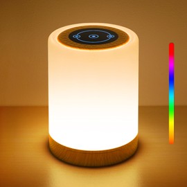 REYLAX Bedside Lamp, Set of 2, LED Bedside Lamp, Touch Dimmable, Night Light Children with 12 Colours and 4 Modes, Silent Light, Table Lamp, Wireless with Timing for Bedroom, Living Room and