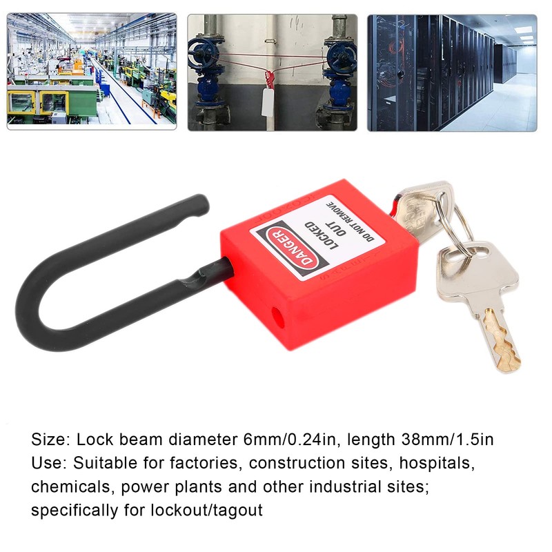 5 Sätze Lockout Schloss, Lockout Vorhängeschloss Lockout Tagout Schlösser Sicherheitsschloss