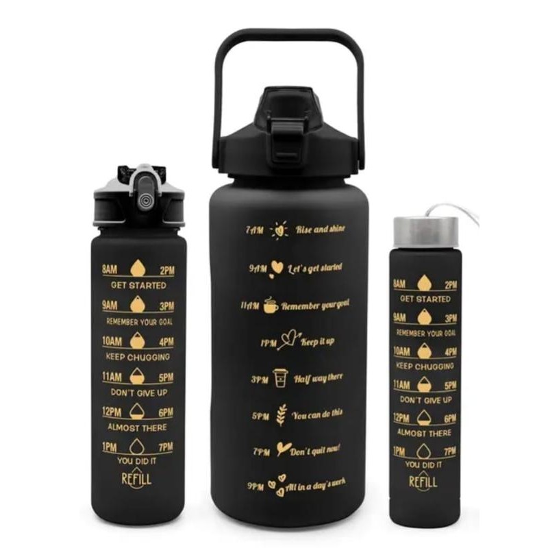 Summer Travel Gradient Water Bottles, 3 Counts/set Portable Tumbler with