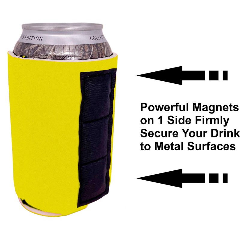 Blank Magnetic Can Coolie (6 Pack Yellow)