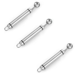 3Pcs Silver Stainless Steel Strawberry Huller and Tomato Stem Corer Tool Multi-Function Stainless Corer and Pitter Remover for Strawberry Gadgets Kitchen Tool, Fruit Tools, Fruit and Vegetable Corers