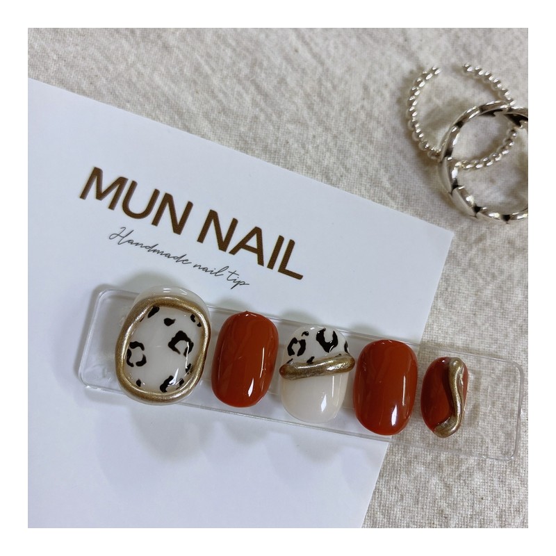 MunNail Leopard Nail Tips - Ballerina / MunNail 레오파드 네일팁