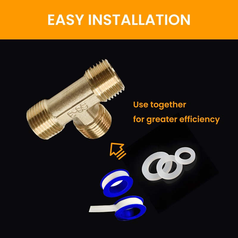 Tee Adapter 1/2" Male x 1/2" Male x 1/2" Male