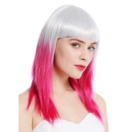 WIG ME UP - 8967-8CR60 Women's Wig Cosplay Long Pony Smooth Ombre Mix Light Grey Pink