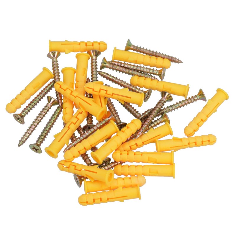 4 x 40mm Countersunk Screws and Wall Raw Plugs for