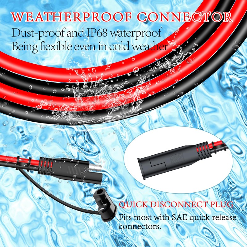 JXMXRPV 10AWG 10FT SAE Extension Cable with Quick Disconnect Connector