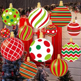 12 Piece 12 Inch Christmas Outdoor Decorations Hanging Ornament Yard Signs Outdoor Decoration Christmas Yard Signs Christmas Large Yard Decorations for Christmas Party (Vivid Style)