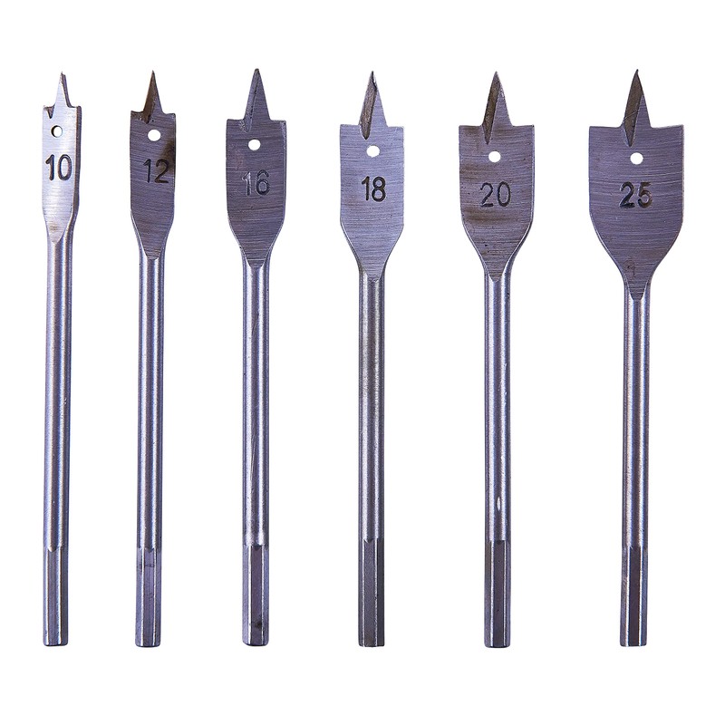Amtech F1400 6 Piece Metric Flat Wood bit Set