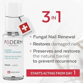 PODERM – 2 in 1 TOENAIL INTEGRAL RENEWAL – Restores Appearance of Discolored/Damaged Nails – Toe and Fingernail Repair – 100% Natural Ingredients and Vegan – Quick & Easy – Swiss Made