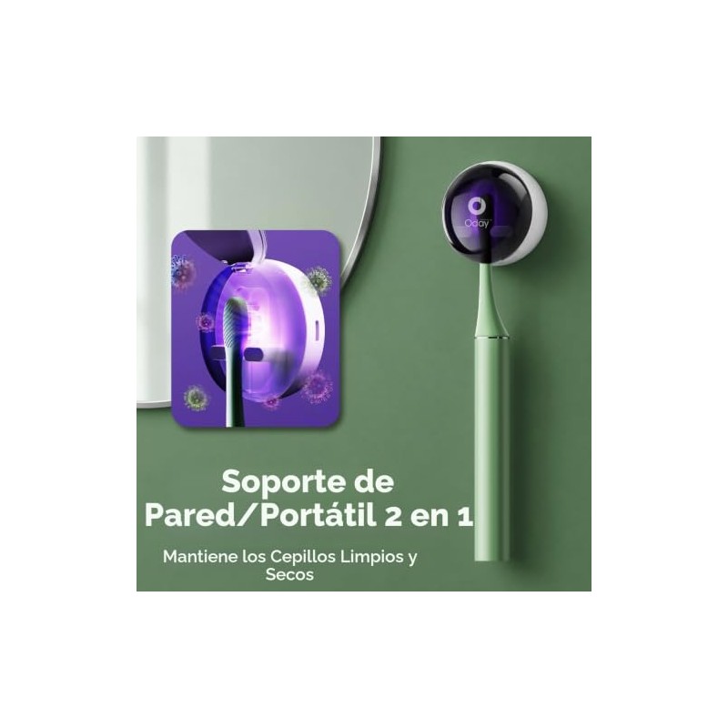 Oday Cepillo de dientes eléctrico Sonic para adultos con limpiador