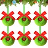 Chewarelly 6 Pack Lime Green Furry Christmas Ball Ornaments with