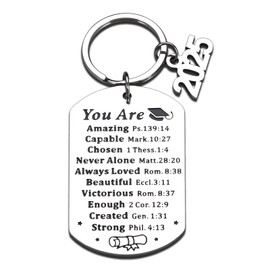 College Graduation Gifts for Women Her Him Christmas Stocking Stuffers Senior Class of 2025 Inspirational Christian Gifts for College High School Student Teen Boy Girls Graduation Gifts Keychain Bulk
