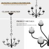 smtyle Tea LED Light Black Chandelier Tealight Candle Holders for