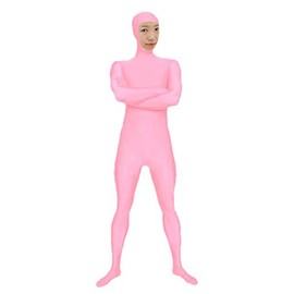 VSVO Spandex Open Face Full Bodysuit Zentai Suit for Adults and Kids (Pink, Large)