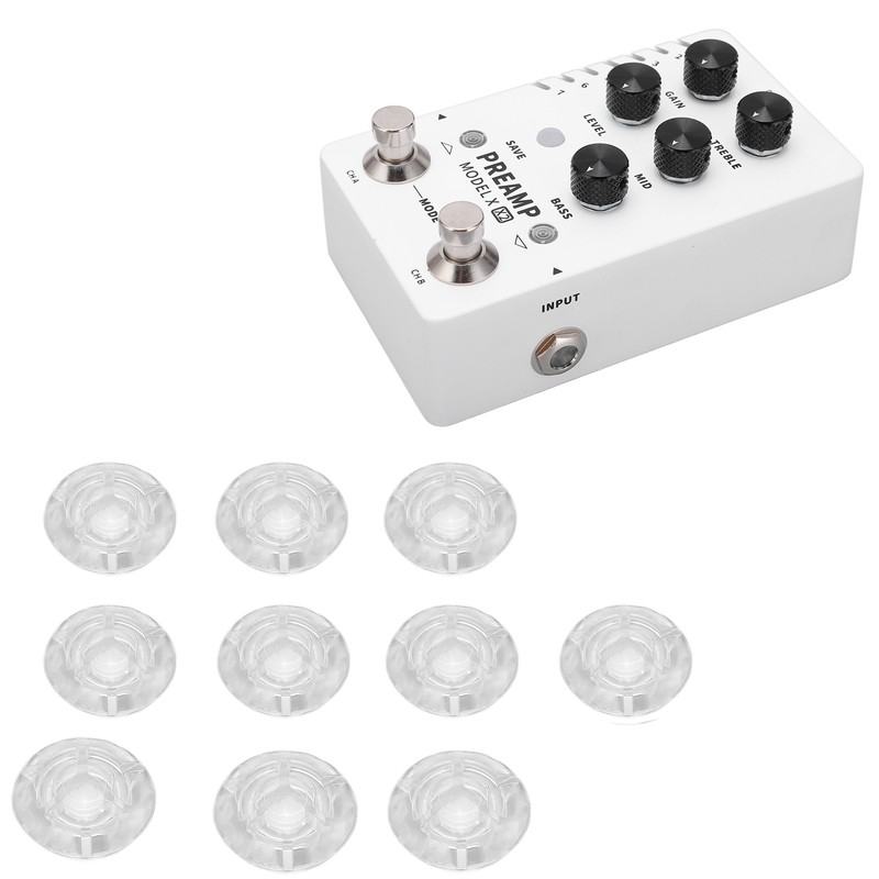 10Pcs Footswitch Toppers Clear Transparent Universal for Guitar Effects Pedal