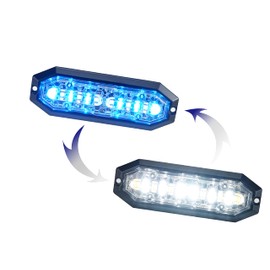 Unicorn Lighting UT01 Surface Mount Warning Emergency Strobe Grille Light Head [SAE class 1] [Dual Color] [IP68] for Police and Tow Truck Construction Vehicle A/B/R/W (Blue/White, 6 + 6 LED)