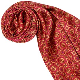 Lorenzo Cana Dandy Style High End Luxury Scarf 100% Silk Printed Tie Pattern Layered Silk Scarf Silk Scarf 30 x 160 cm Red 8920011