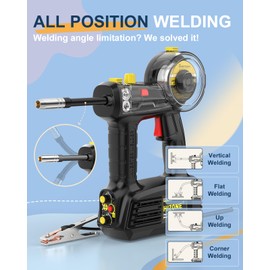 HIZONE 100A Hand Held MIG Welder, 2026 Newest 110V Portable Flux Core Welder with 360° Mig Torch, Gasless Handheld MIG Welding Machine for Home & DIY Projects