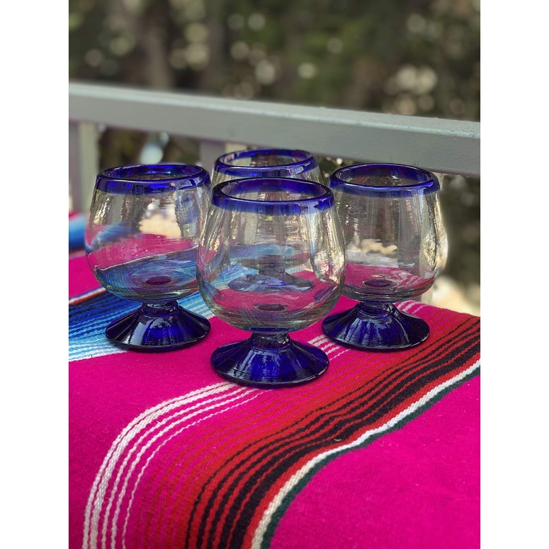 Mexican Hand Blown Glass – Set of 4 Hand Blown