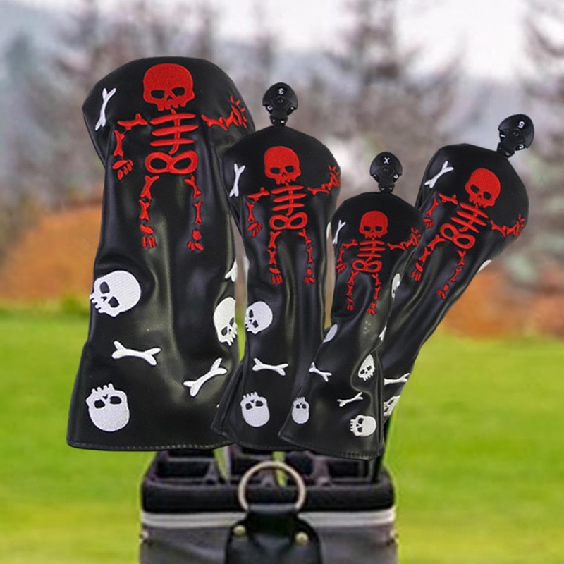 Wood Golf Club Covers - Golf Headcovers Protector Skeleton Pattern