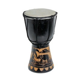 15 cm Djembe Drum Bongo Elephant Black A1