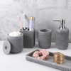Resin Grey Bathroom Accessories Set 5 Pcs, Lotion Soap Dispenser,