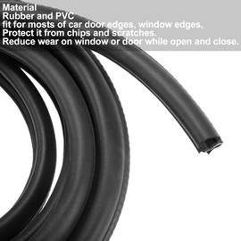 Car Door Edge Guards,(27mm,6M) No Glue Universal Fit U Shape Rubber Edge Trim Car Door Protector Automotive Door Entry Guard Automotive Trim Car Door Edge Protector for Trucks Sedans SUV Black