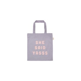 Pearhead She Said Yasss Tote Bag, Giftable Collection, Christmas Stocking Stuffer, Reusable Ecofriendly Canvas Tote Bag