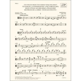 Bartók Béla: Ten Pieces from the Series 'For Children' / for three violins and cello or string quartet or youth string orchestra / Transcribed by Weiner Leó / sheet music