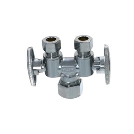 2 Pcs XFITTING OD Compression 3/8 Inch x 3/8 Inch OD Compression x 5/8 Inch OD Compression Dual Straight Valve, 4-4-3=2XX